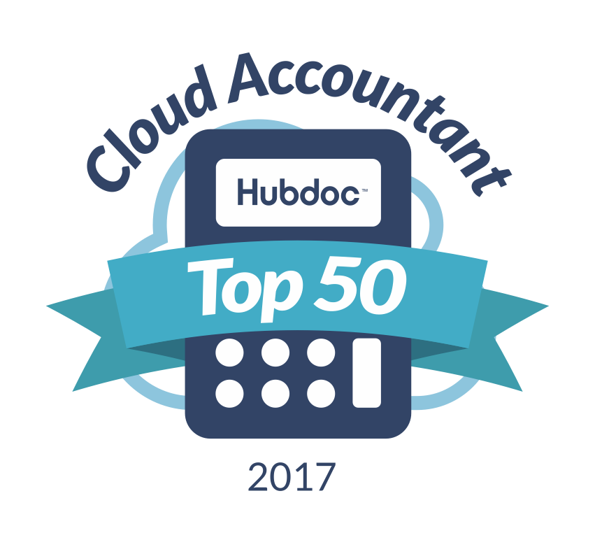 HubDoc’s Top 50 Cloud Accountants emblem, with Metrics CPA named as one of the top 50 in 2017